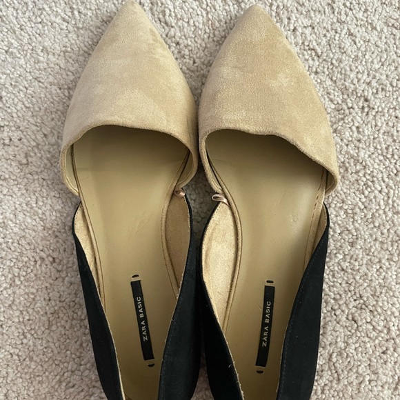 ZARA BASIC POINTED TOE FLATS - Picture 1 of 3